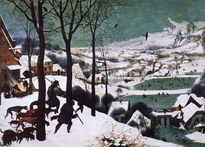 unknow artist Hunters in the Snow oil painting image